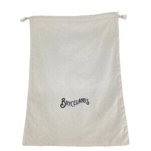 Bryceland’s Canvas Drawstring White Bag with Printed Bryceland’s Name 12"x18"